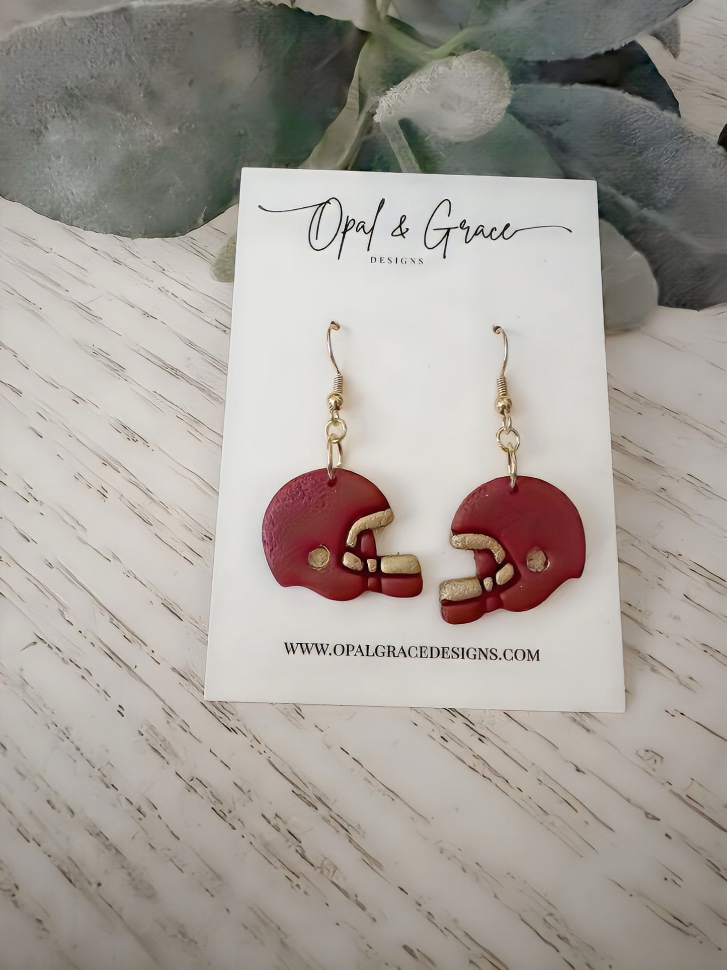 GAME DAY Football Earrings | Football Helmet Earrings | Garnet and Gold Football | Noles Earrings | Team Spirit Earrings