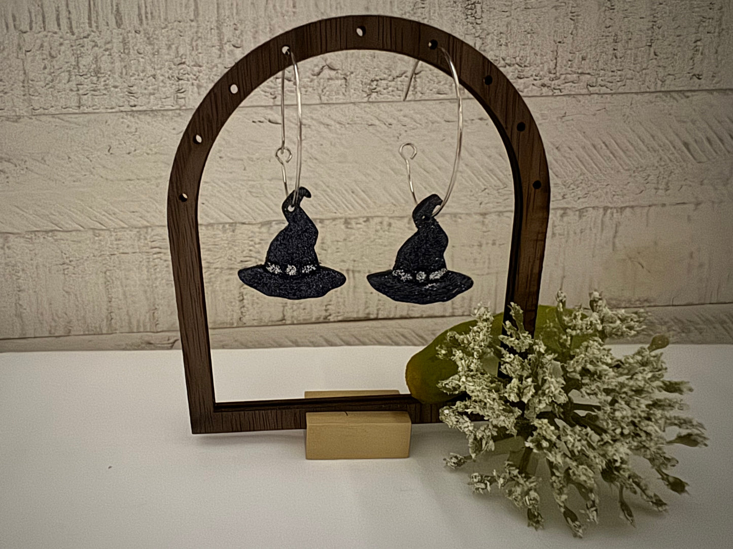 Witch hat dangle earrings