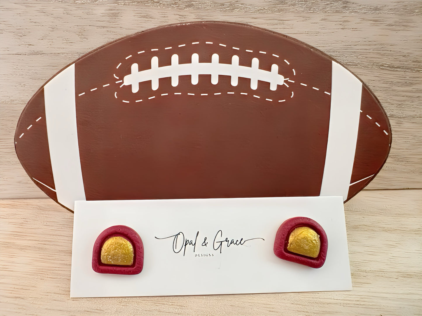 Garnet and gold arch studs