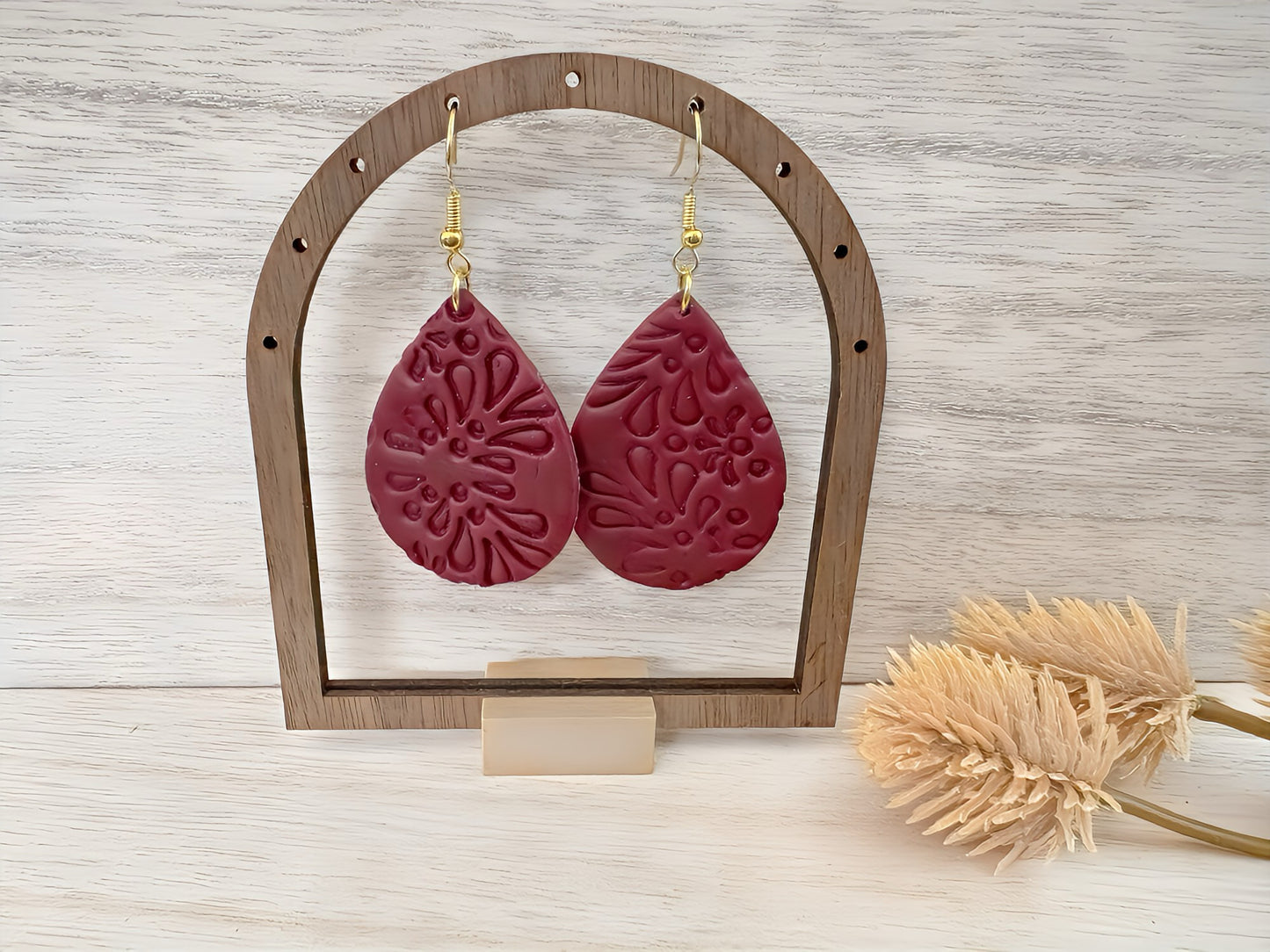 Garnet textured teardrop