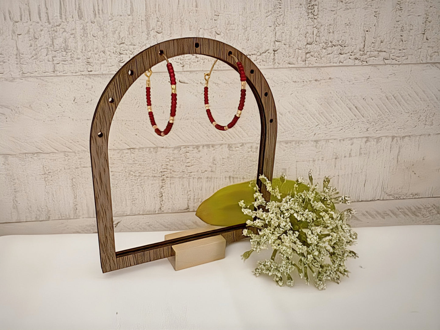 Garnet and gold seed beads