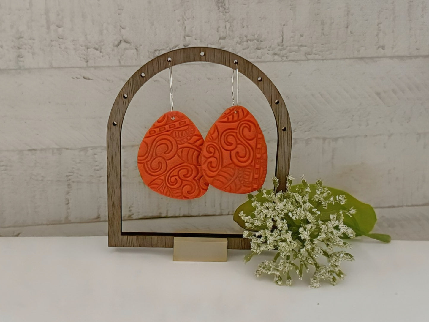Large orange earrings